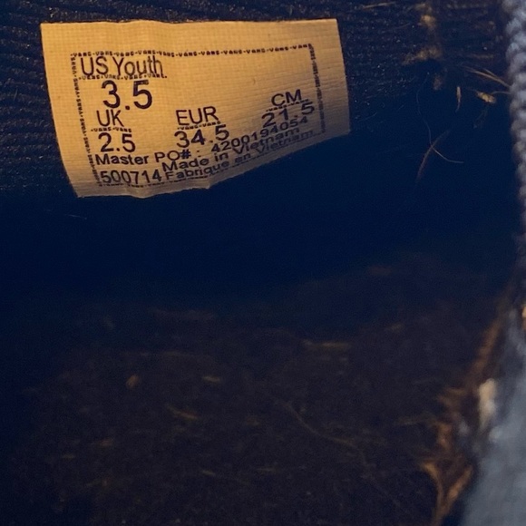 Vans black checkered slip on kids 3.5 - Picture 6 of 6